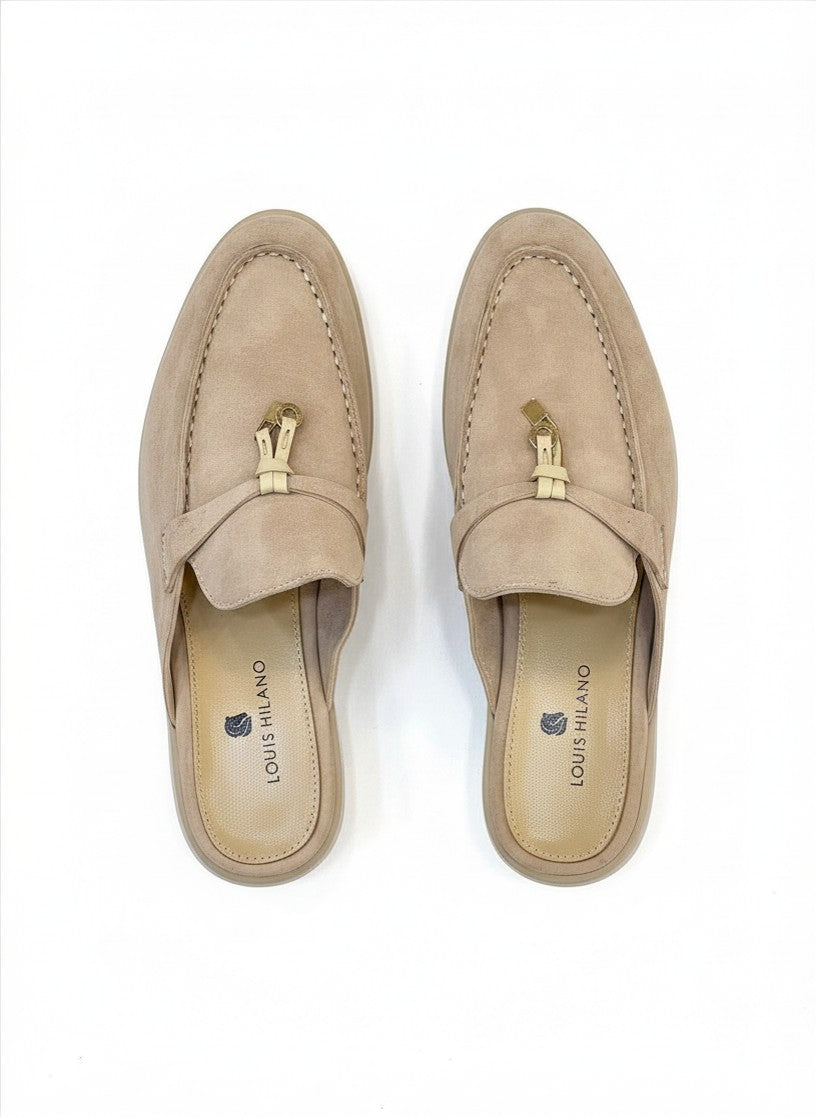 LOUIS HILANO SUMMER LEATHER MULES APRICOT