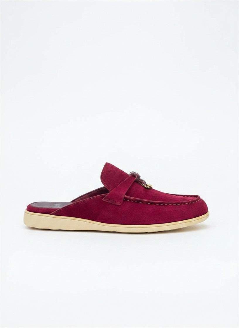 LOUIS HILANO SUMMER LEATHER MULES ROSE RED