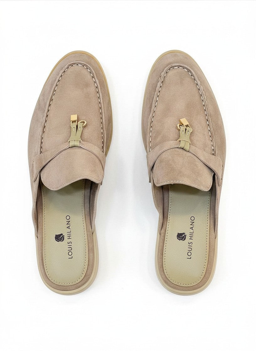 LOUIS HILANO SUMMER LEATHER MULES DARK APRICOT
