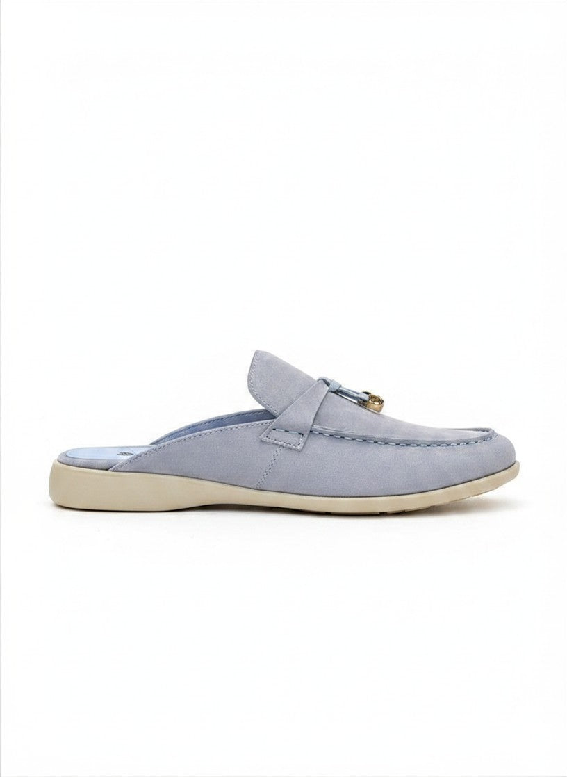 LOUIS HILANO SUMMER LEATHER MULES SKYBLUE