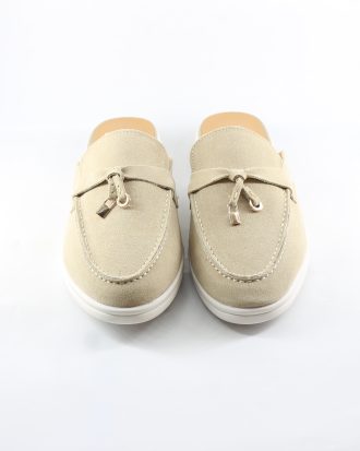 Farada Ladies’ Beige Suede Mule Loafers