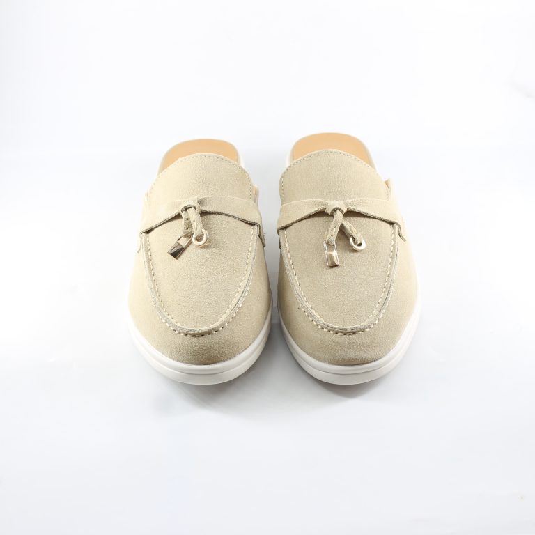 Farada Ladies’ Beige Suede Mule Loafers