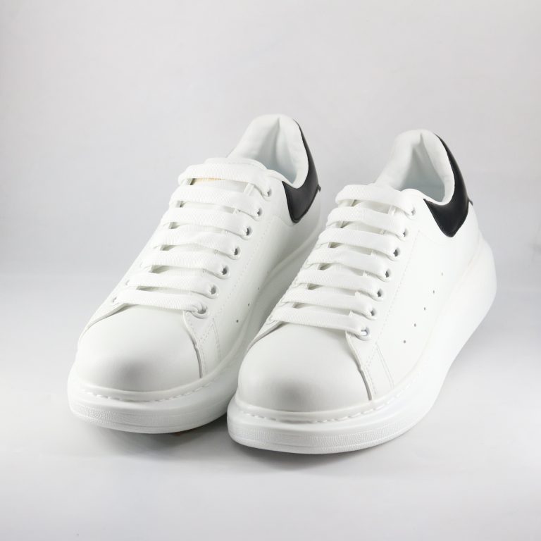 Classic White Sneakers with Black Heel Tab – Unisex