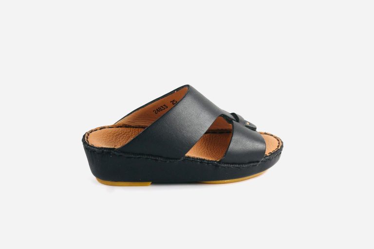 Farada Kids’ Premium Black Leather Sandals (24833) - Image 3