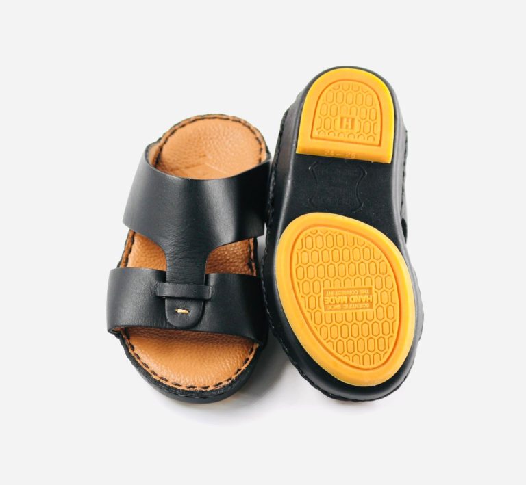 Farada Kids’ Premium Black Leather Sandals (24833) - Image 2