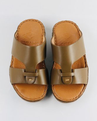 Farada Kids’ Premium khaki Leather Sandals (24833)